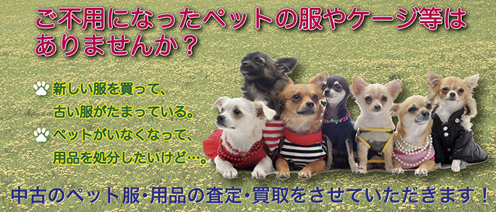 「なれぎ」ではペット服・用品の査定・買取をさせていただきます。